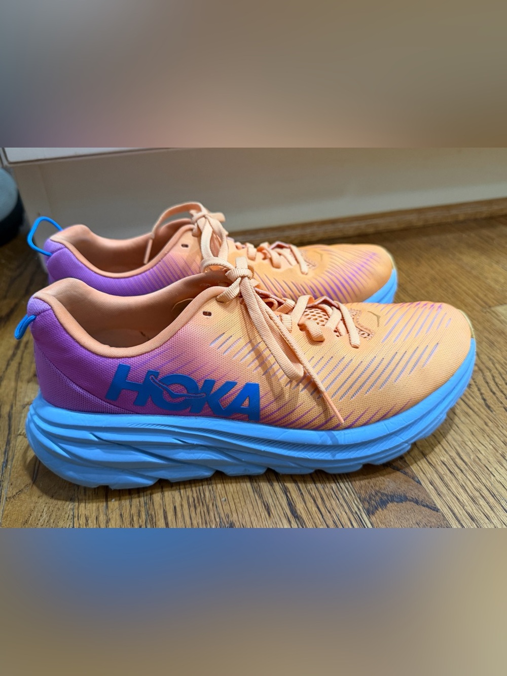 Hoka Rincoin 3 Women’s Orange/Pink/Blue Sneakers Size 8.5